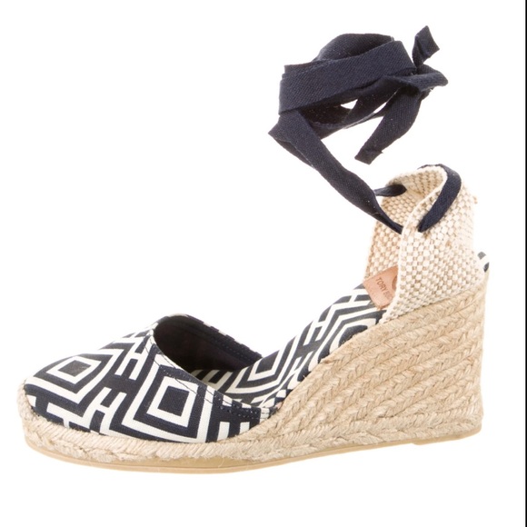 Tory Burch Black and White Wedges - Picture 2 of 11